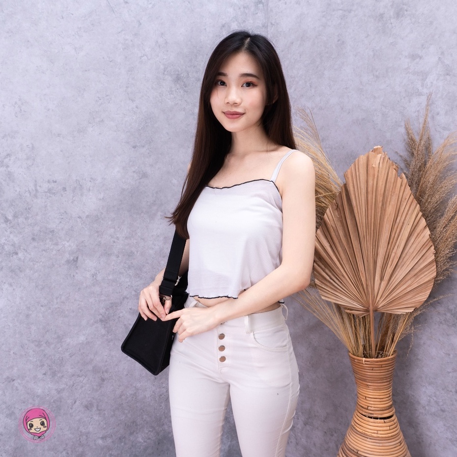 Tanktop Lacta Rib / Tanktop Korea / Tanktop Wanita SALE MURAH 1 KG MUAT 12PC-PUTIH