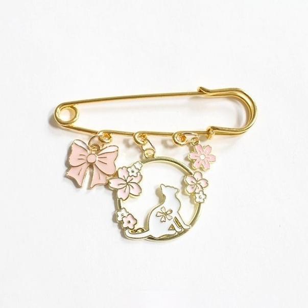 bros peniti besar kucing - brooch wanita hijab kebaya - peniti jumbo