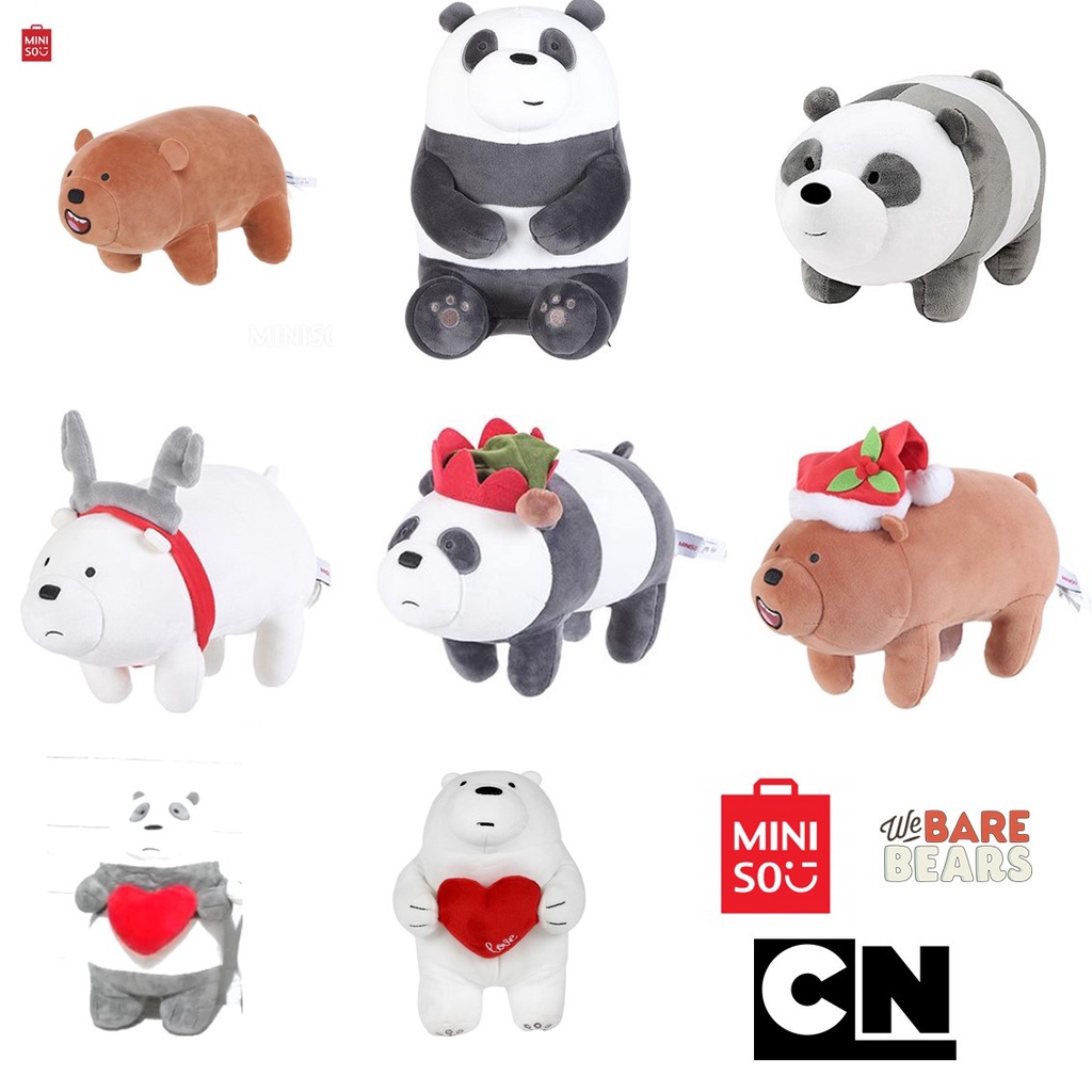 Boneka We Bare Bears Miniso dan CN // Boneka WBB Miniso