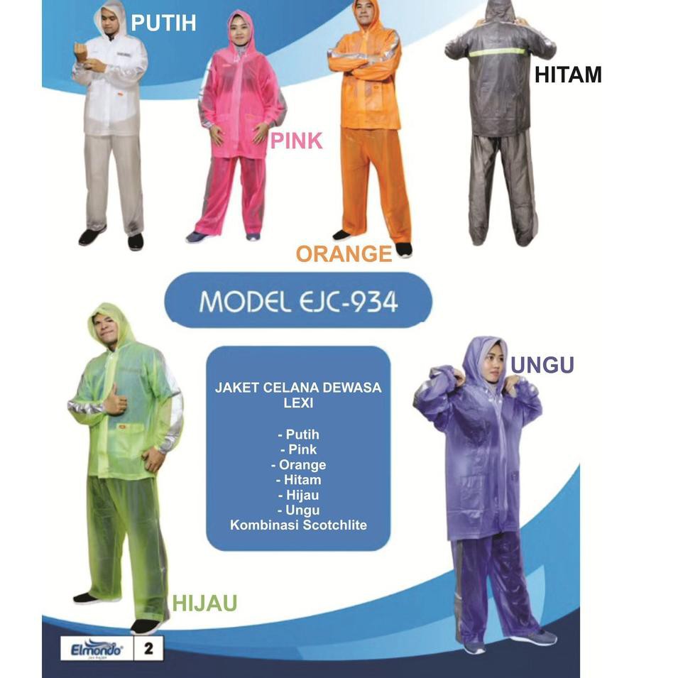 Jas Hujan setelan Lexi / Jas hujan jaket celana Lexi Elmondo 934