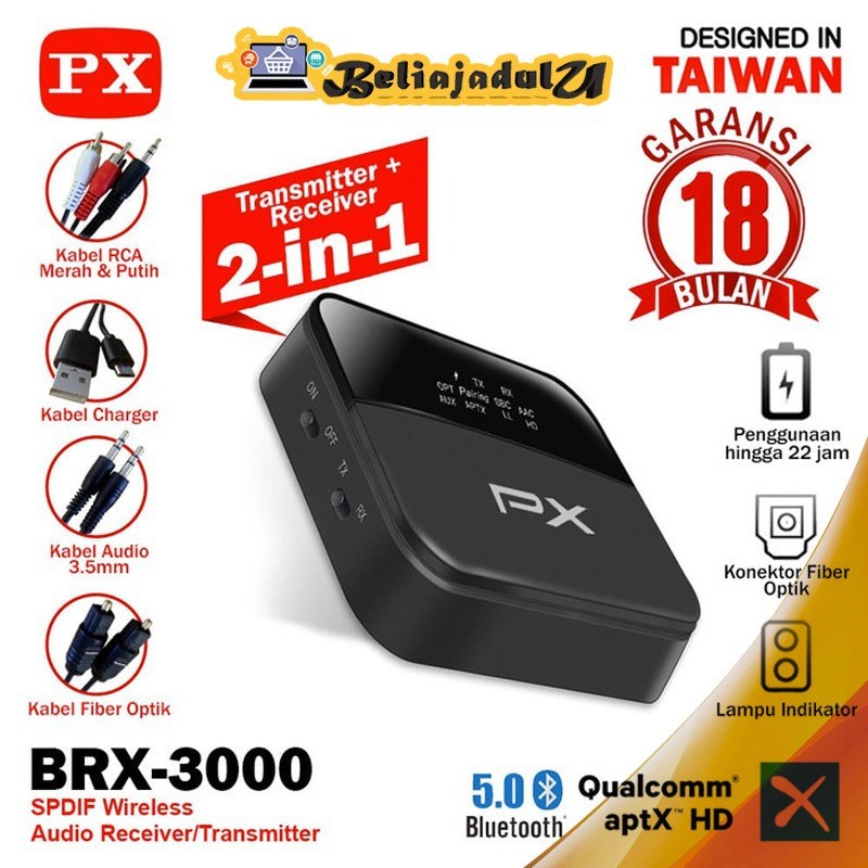 Beliajadulu88 Receiver bluethoot transmiter audio PX BRX-3000