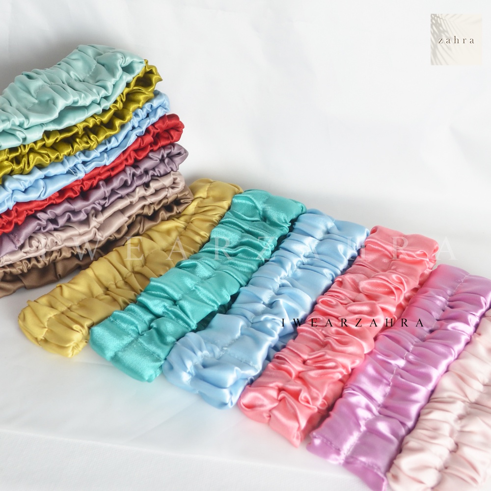 BANDANA SERUT VELVET - Bandana korea puff headband ruffle kerut velvet accessories awan aksesoris wanita