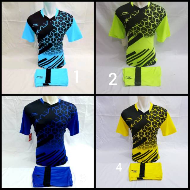 Jersey setelan badminton lining printing