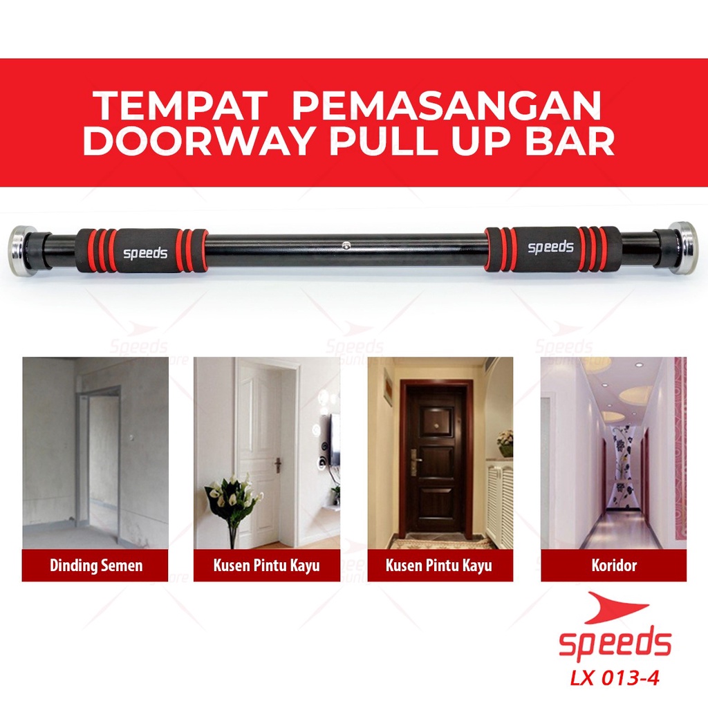 SPEEDS Pull Up Bar /Chin Up /Iron Gym /  Alat fitness doorway door Bar 013-4-4