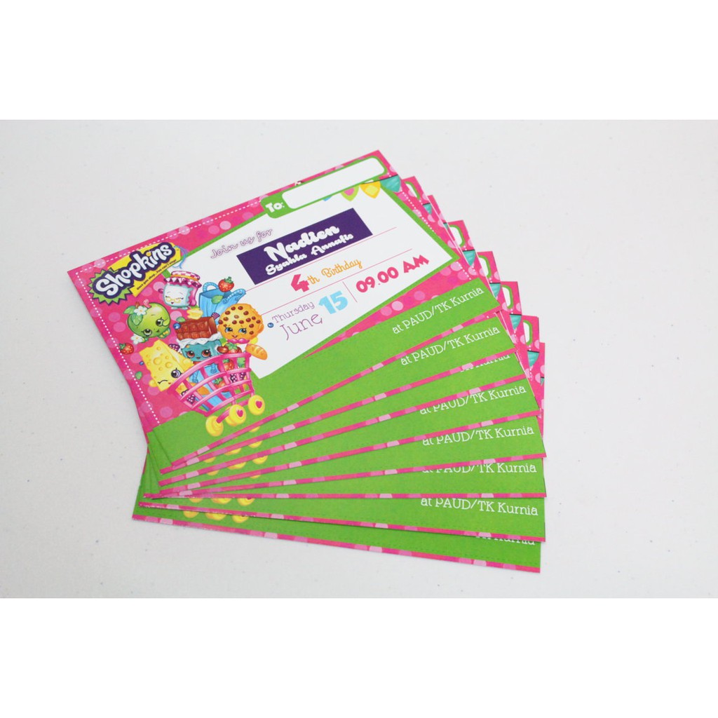 undangan shopkins / undangan custom shopkins / invitation shopkins / invitation custom shopkins