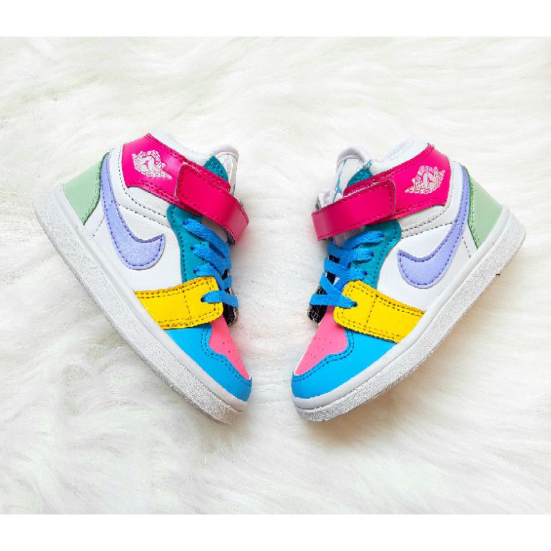 SEPATU ANAK NIKE JORDAN MULTICOLOR PREMIUM HIGH QUALITY SEPATU ANAK CEWEK RAINBOW