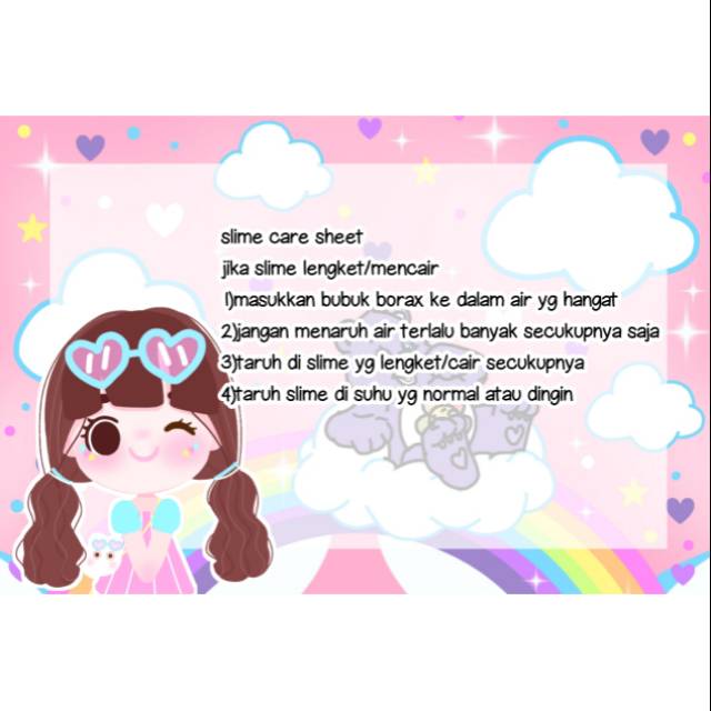 

slime care Sheet