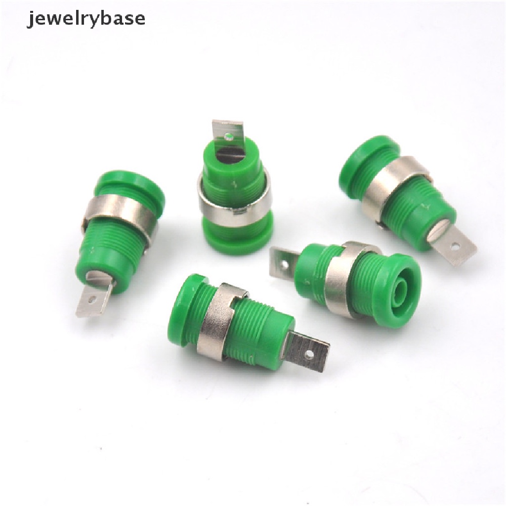 5 Pcs Jack Socket Konektor Kabel Female Banana Plugs 4mm 5 Warna Butik