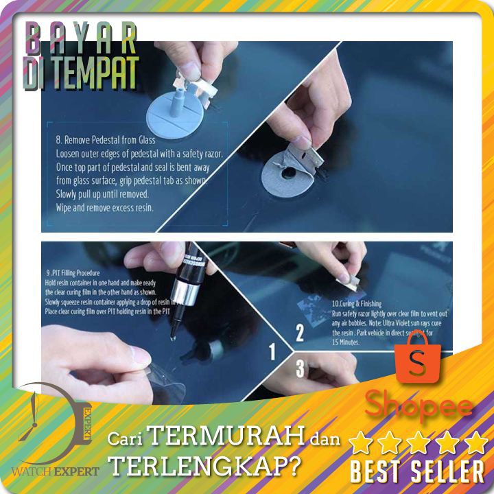 Alat Reparasi Kaca Mobil Retak Windshield Repair Kit