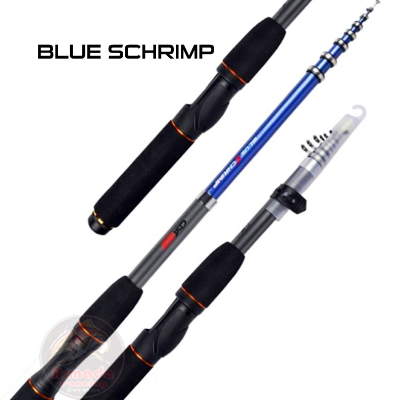 Joran Pancing Cordial BLUE SCHRIMP I Joran Antena I Telescopic I Mancing Udang I Lentur