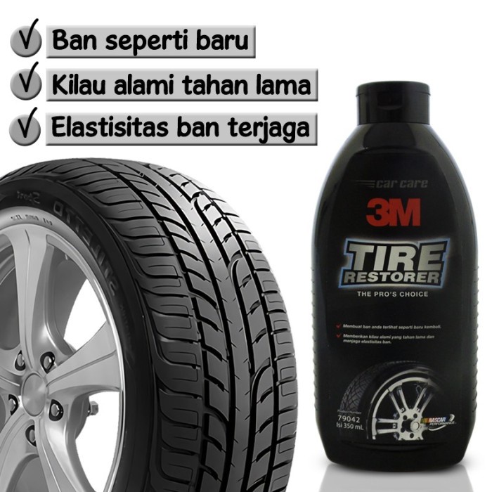 3M 79042 Tire Restorer Size Botol Isi 350ml Semir Ban 3M Mengkilapkan Pengkilap Ban Mobil