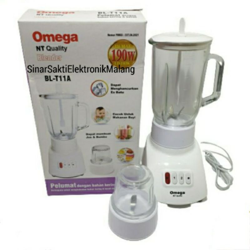 Blender National Nasional Omega Kaca 2 in 1 Gelas Bumbu Chopper Murah Qq Beling Malang