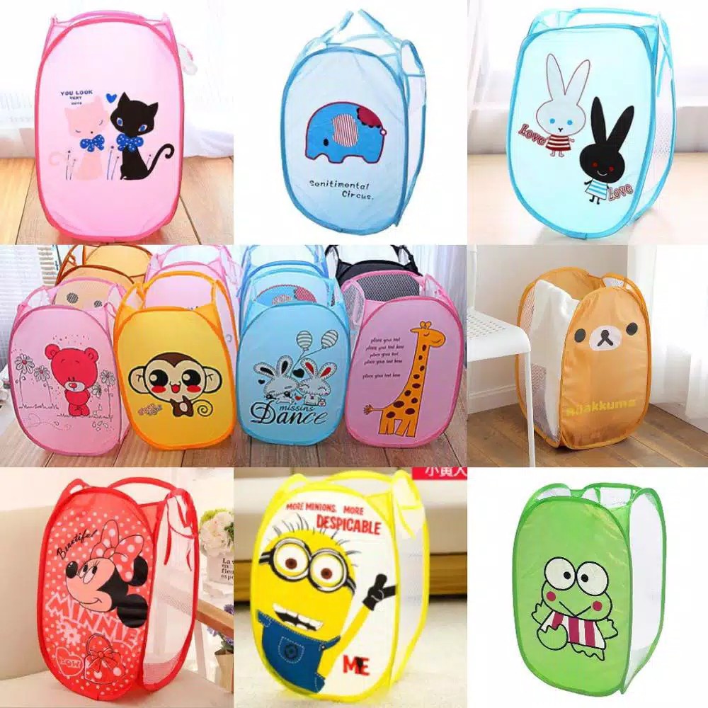 Keranjang Baju Kotor Lipat Motif Karakter Laundry Basket Keranjang Baju Kotor Lipat Motif Karakter Laundry Basket