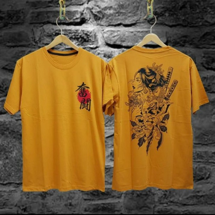 KAOS PRIA/GEISHA PEDANG/KAOS HITAM