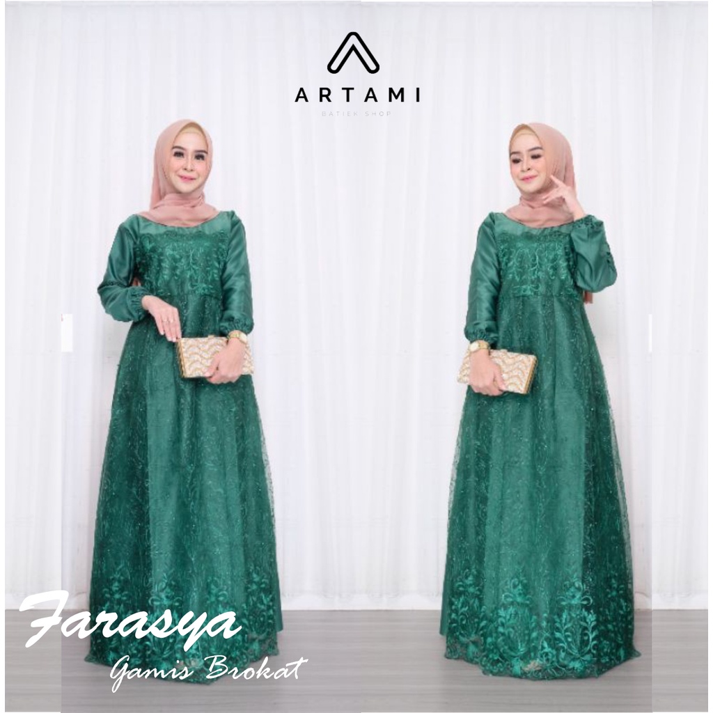 ꧁𓊈𒆜ᗩᖇ丅ᗩᗰᎥ𒆜𓊉꧂ Gamis Brukat Tile Remaja Dewasa Busui Bumil / Dress Brukat Size M L XL / Baju Gamis Wan
