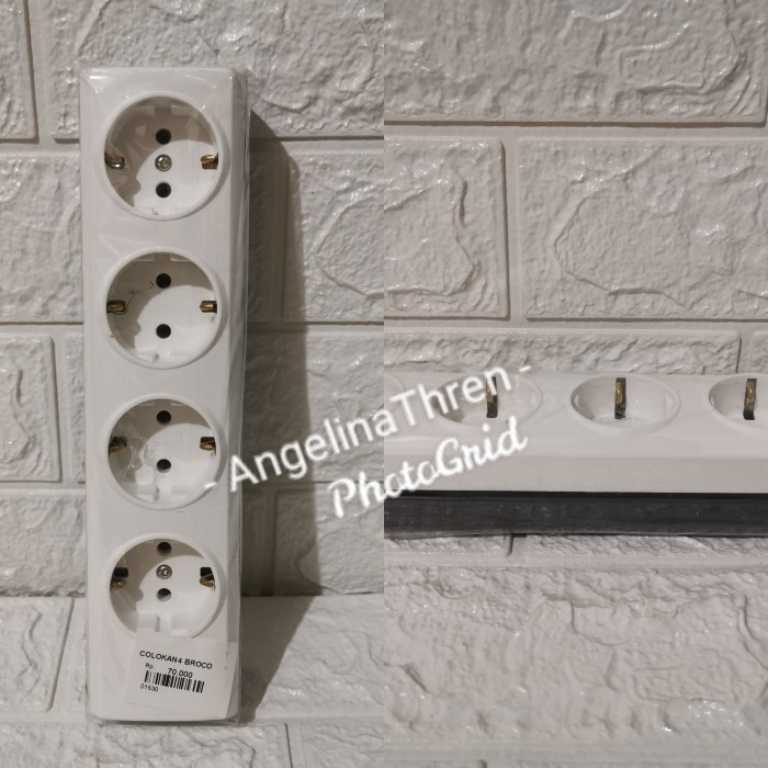 Colokan Listrik Broco 4 Lubang ORI Kuningan - Steker Broco 4 Lubang