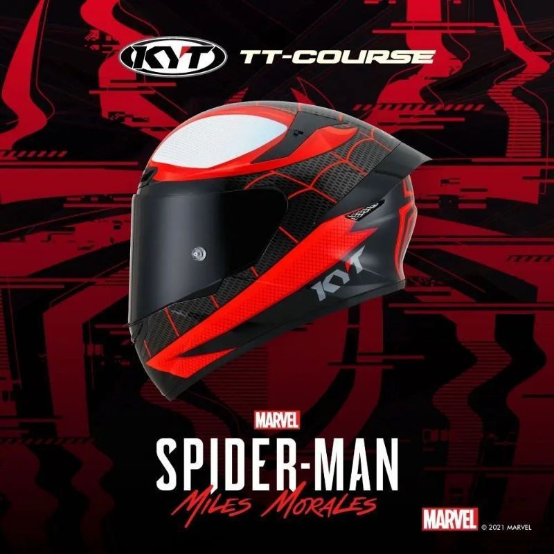 Helm KYT TT Course Marvel Spiderman Limited Edition Series