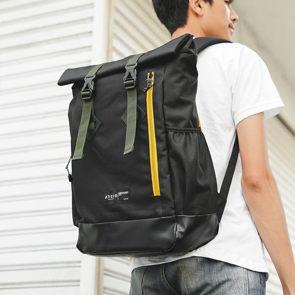 LOGAN BLACK |ManNeedMe x ARCIO| Tas Ransel Pria Backpack Tas Punggung FREE RAINCOVER - ORI