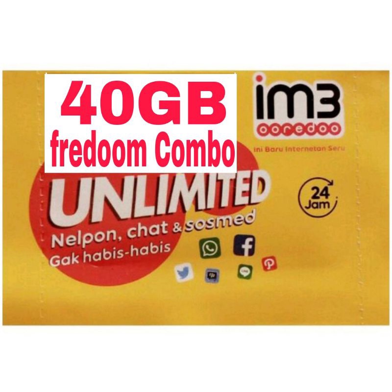 Kartu Perdana Indosat Fredom Combo 40GB
