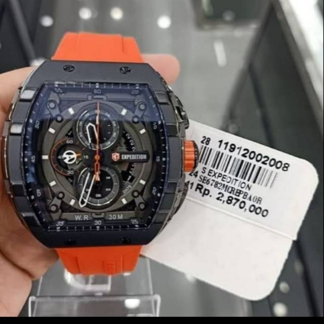 Jam tangan expedition e6782 orange  pria original