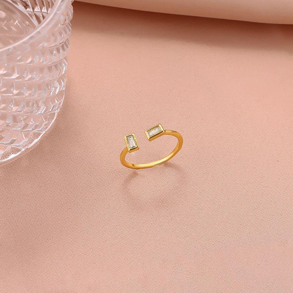 Mxbeauty Wanita Cincin Vintage Sederhana Terbuka Rings Pasangan Kepribadian Hadiah Hari Valentine Zirkon Jari Gesper
