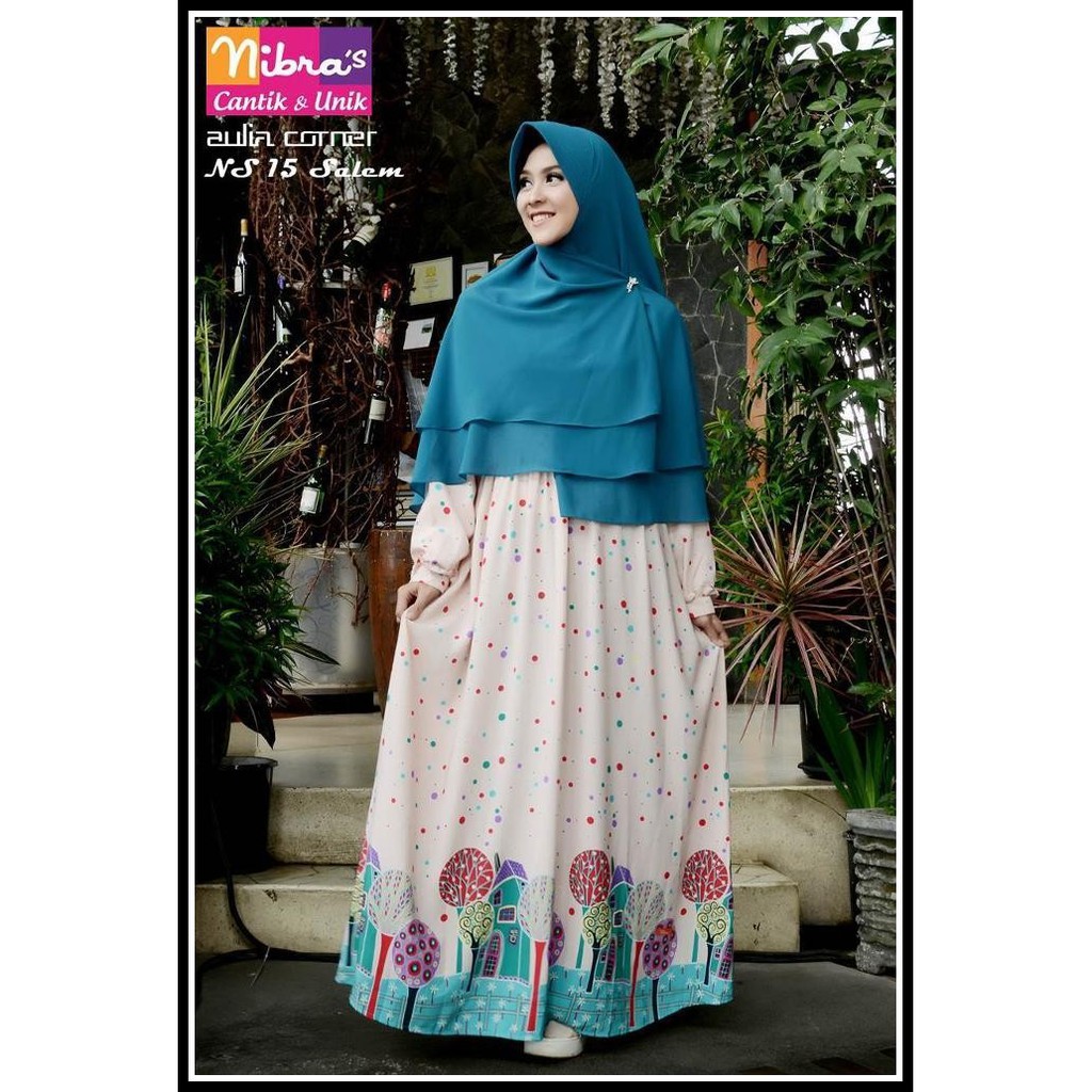 Gamis Muslimah Nibras NS 15 Salem Baju Wanita Terbaru Model Baju Gamis