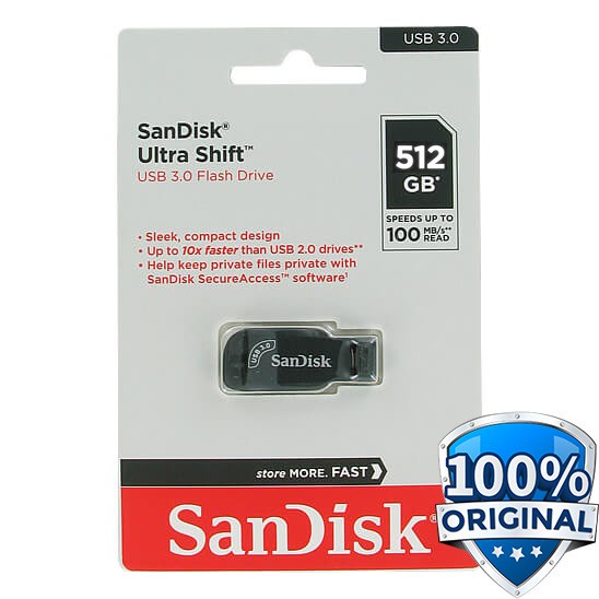 Usb Flash Disk 3.0 512GB SDCZ410-512G Putih SanDisk Ultra Shift