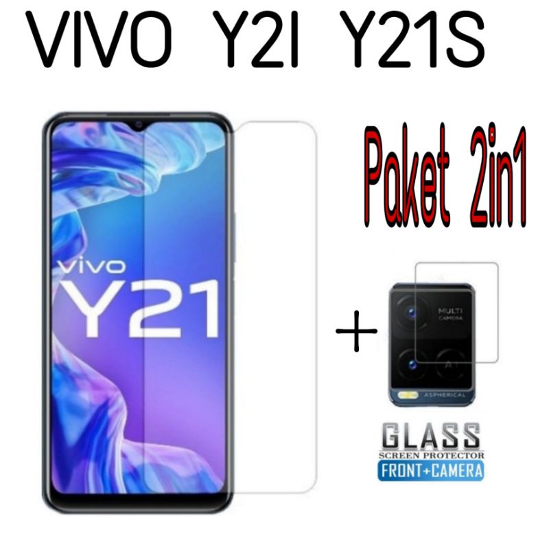 PROMO 2IN1 Tempered Glass Bening VIVO Y21S Y21 Y21A Y33s Y21T Tg Anti Gores Kaca Full Layar