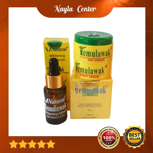 Cream Temulawak Original Malaysia Hologram Gold + Serum V Natural BPOM 20ml