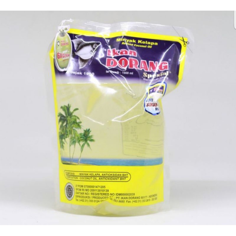 

Minyak Goreng Kelapa Ikan Dorang Spesial 1,9 Liter