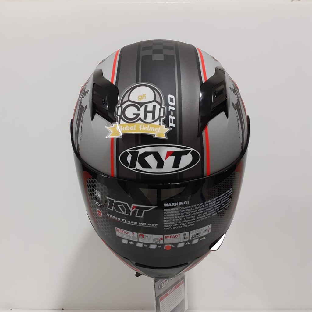 HELM KYT R10 #4 GUNMATE DOFF RED KYT R-10 #4 KYT R-10 SMOKE VISOR