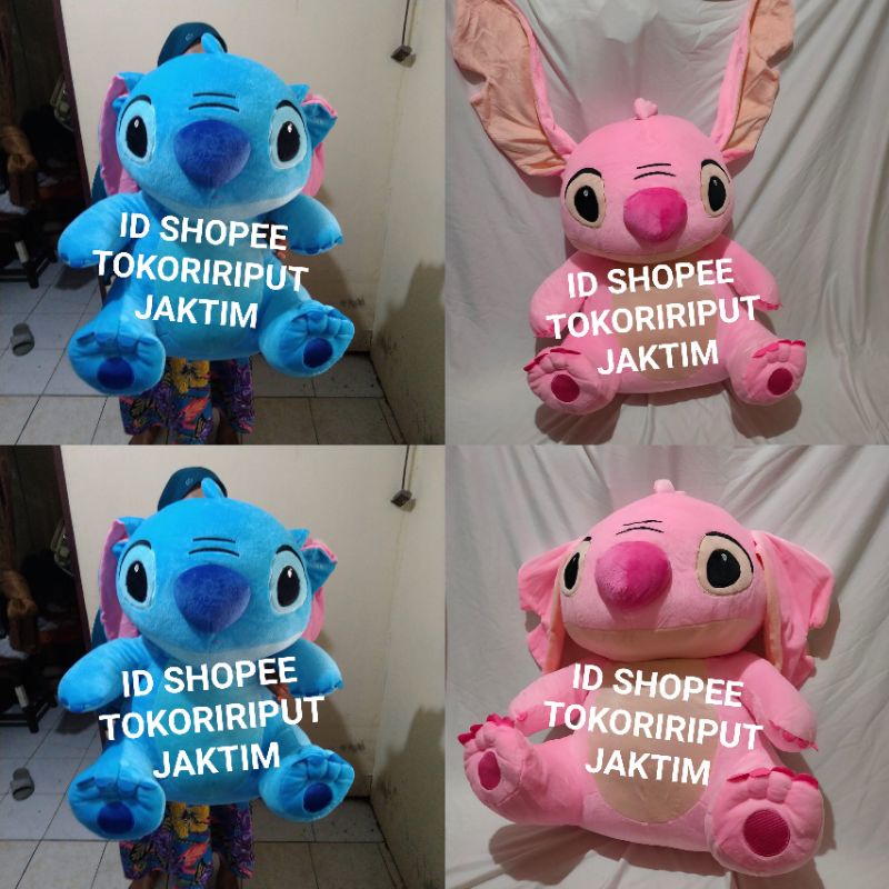 Boneka Stitch superjumbo / STICH angel super jumbo big besar