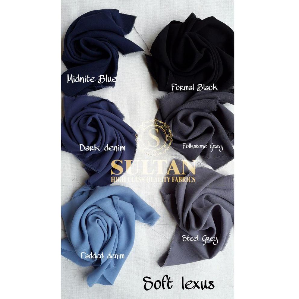 KAIN ABAYA SULTAN SOFT LEXUS / SOFT LEXINA WARNA POLOS LENGKAP "HMD.02Jl22r"