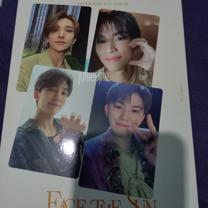 Photocard Seventeen Face The Sun Carat Version Jeonghan Joshua Woozi Mingyu