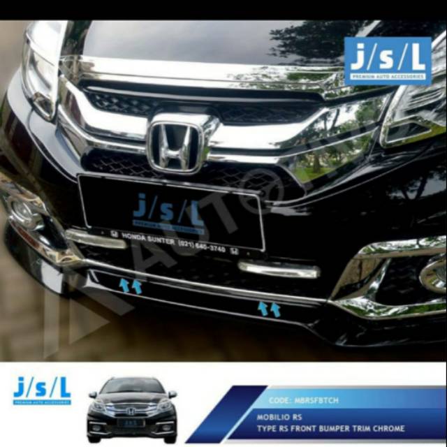 List bumper depan chrome Mobilio front bumper trim chrome jsl