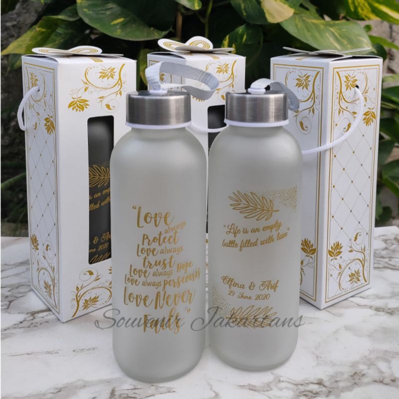 Jual Souvenir Botol Tumbler Kaca Dove Custom Sablon Logo Nama Shopee Indonesia 4419