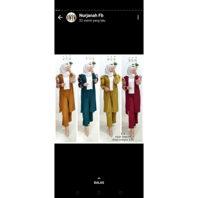 setelan celana rajut