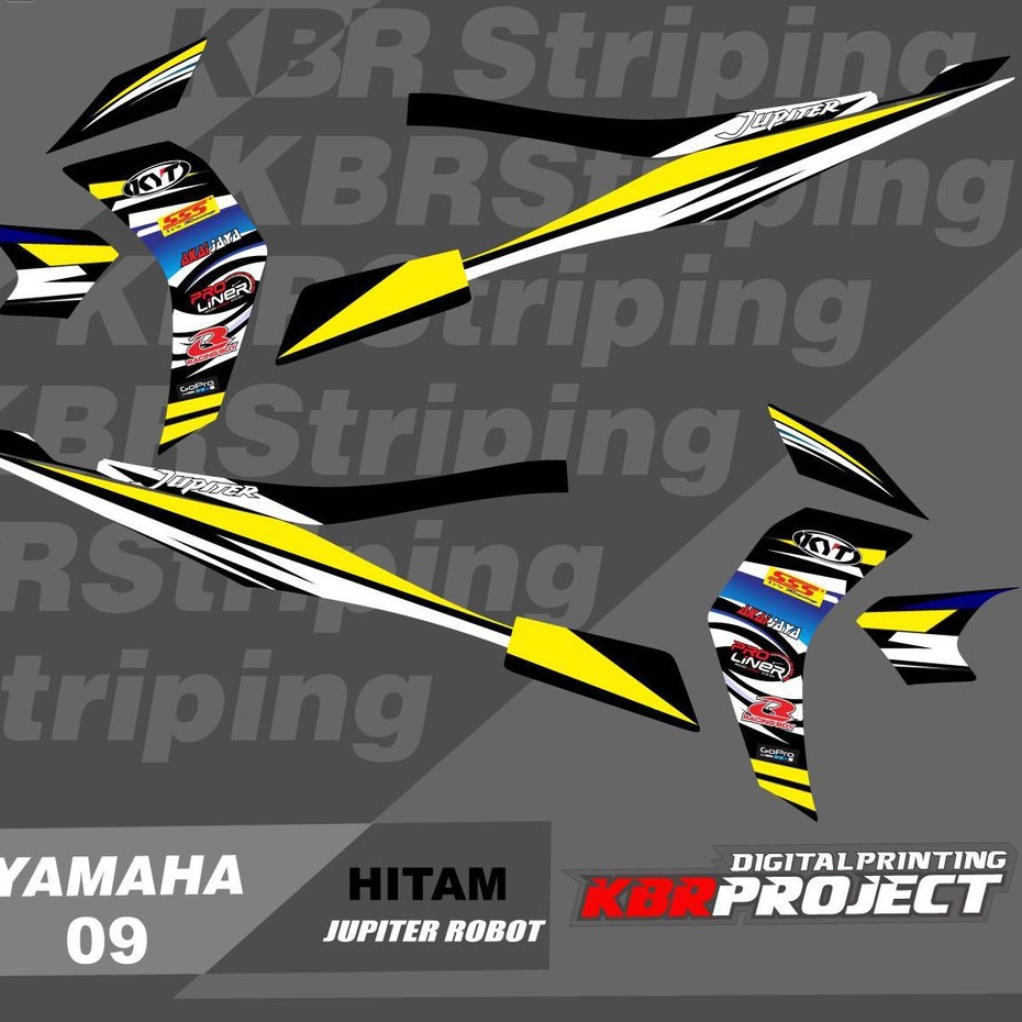 (cod) stiker motor JUPITER Z ROBOT 2010 sticker variasi striping list yamaha Racing Road Race KBR 09