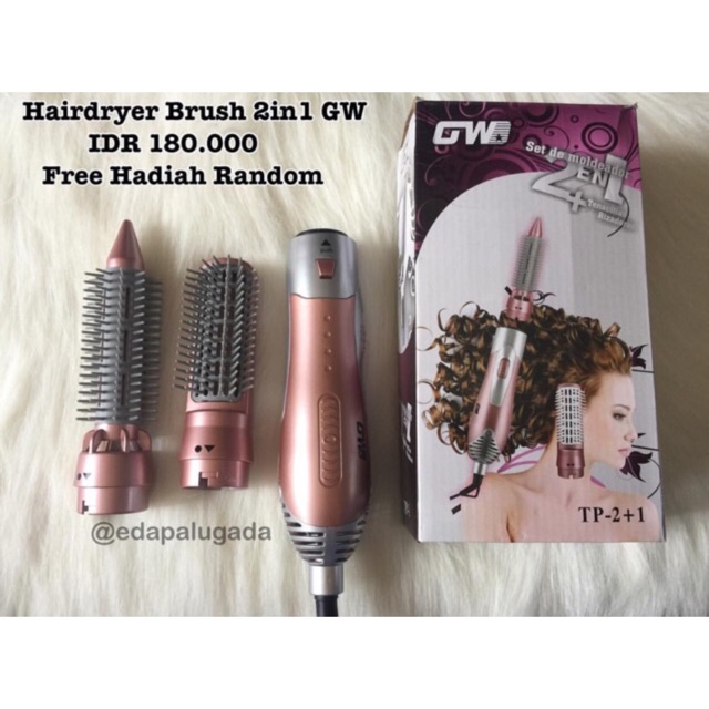 hairdryer brush GW 2in1 , sisir blow , catokan 2in1 , sisir catok , catokan sisir , hairdryer murah