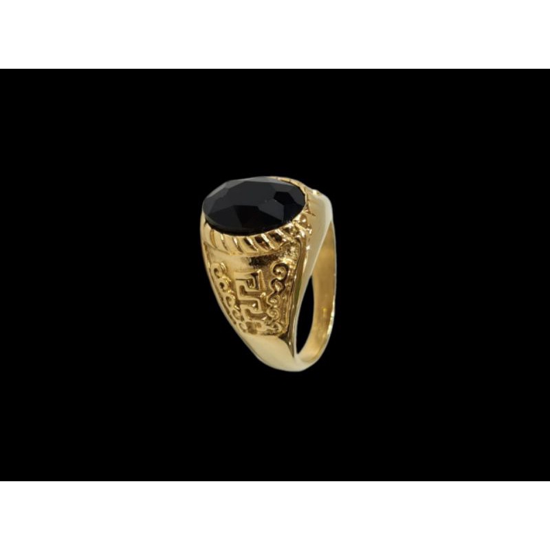 Cincin Permata Warna Titanium Pria