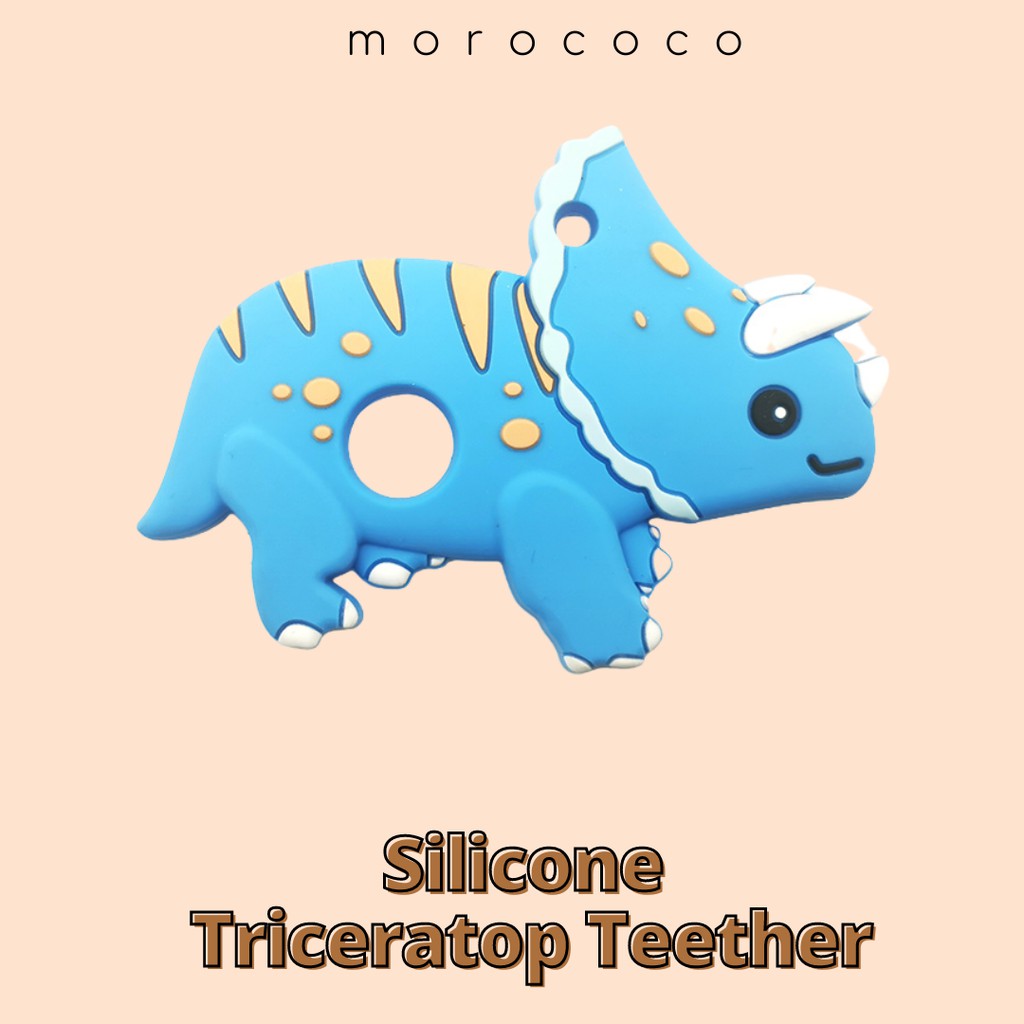 SILICONE BABY TEETHER TRICERATOP