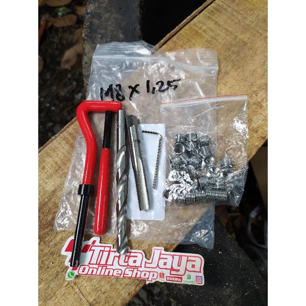 recoil helicoil alat perbaikan drat mur rusak M8x1.25 atau kunci 12