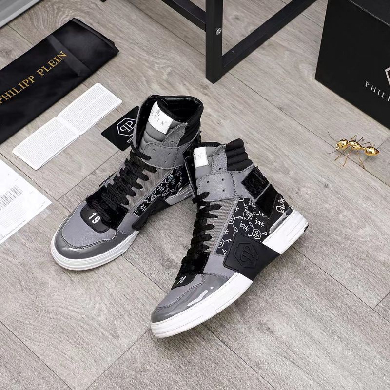 Sepatu philipp plein sneaker boots pria kualitas mirror