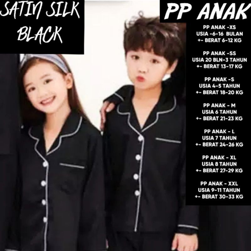 BAJU TIDUR SATIN LENGAN PANJANG/PIYAMA SET/COUPLE IBU DAN ANAK