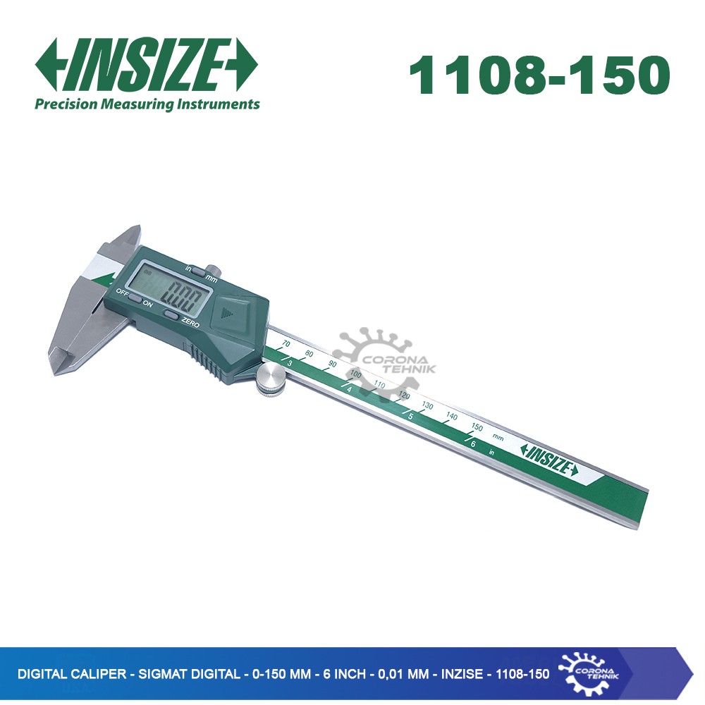 Insize - 1108-150 - Digital Caliper - 0-150 mm - 6 Inch - 0,01 mm