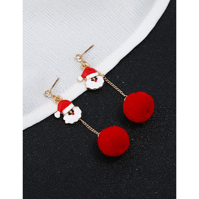 LRC Anting Tusuk Fashion Color Snowman Elk Earrings D22063