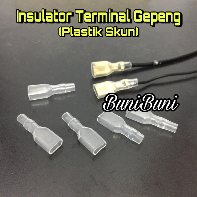 Insulator Plastik Skun / Terminal Gepeng / Kondom Skun Female Gepeng Tebal