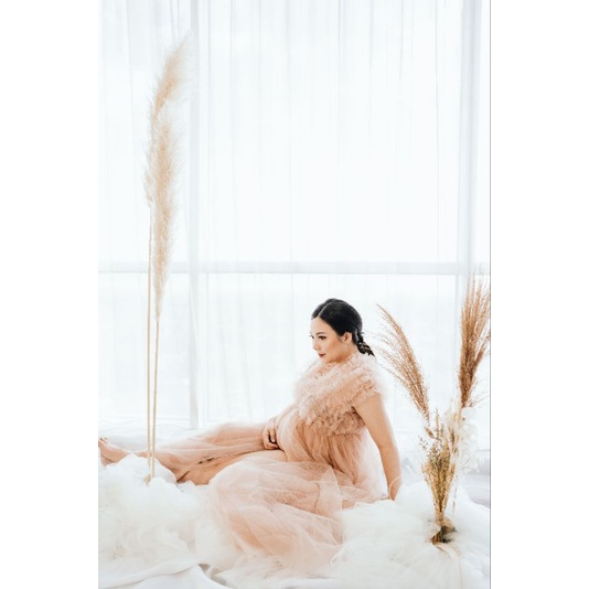 GAUN MATERNITY SEWA/ BELI CREME NUDE