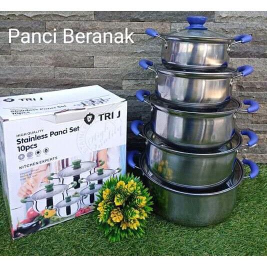 PANCI 5 SET TUTUP KACA - PANCI STAINLESS 5 SUSUN TUTUP KACA - PANCI MURAH