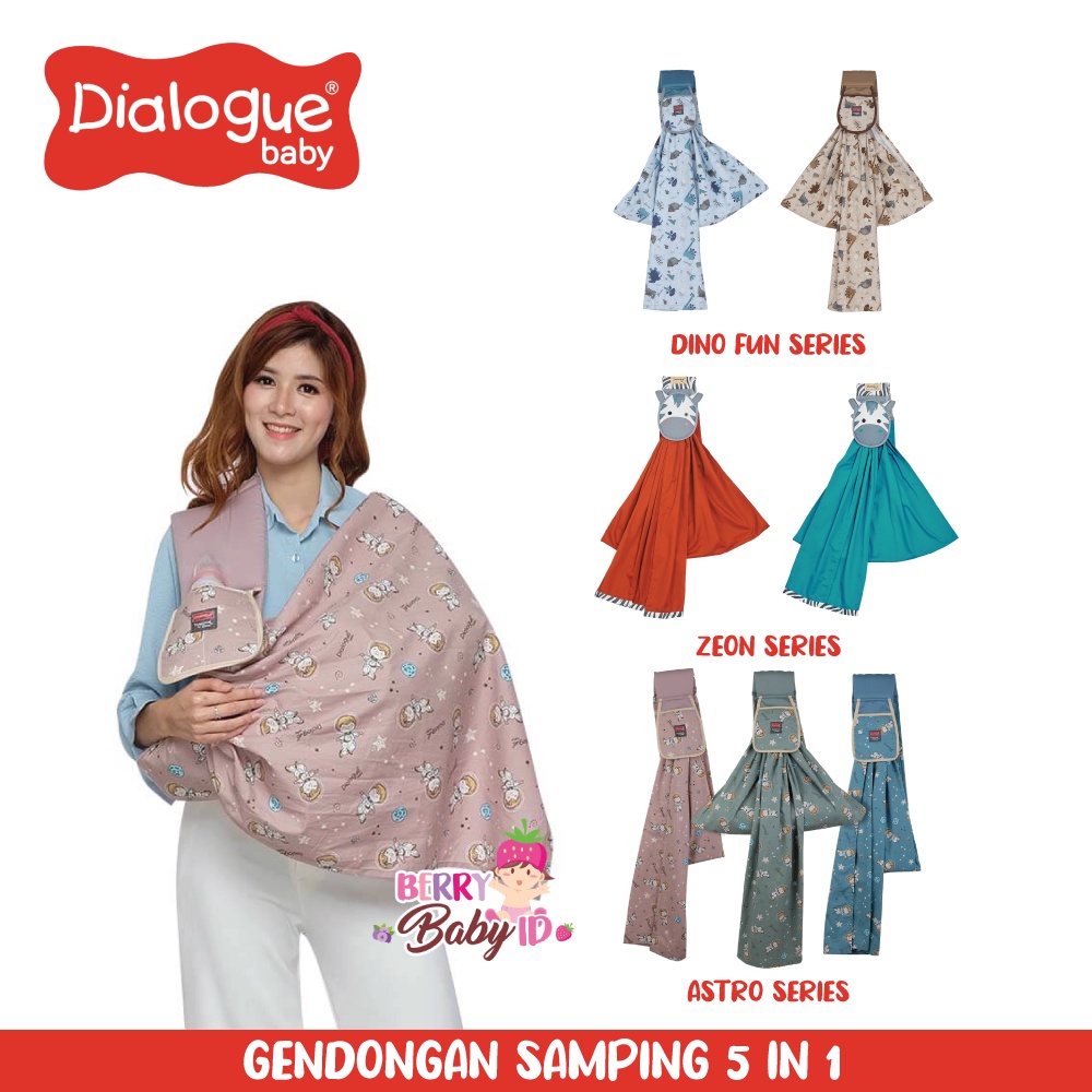 Dialogue Baby Sling Newborn 5-In-1 Gendongan Samping Bayi 5 Posisi Berry Mart